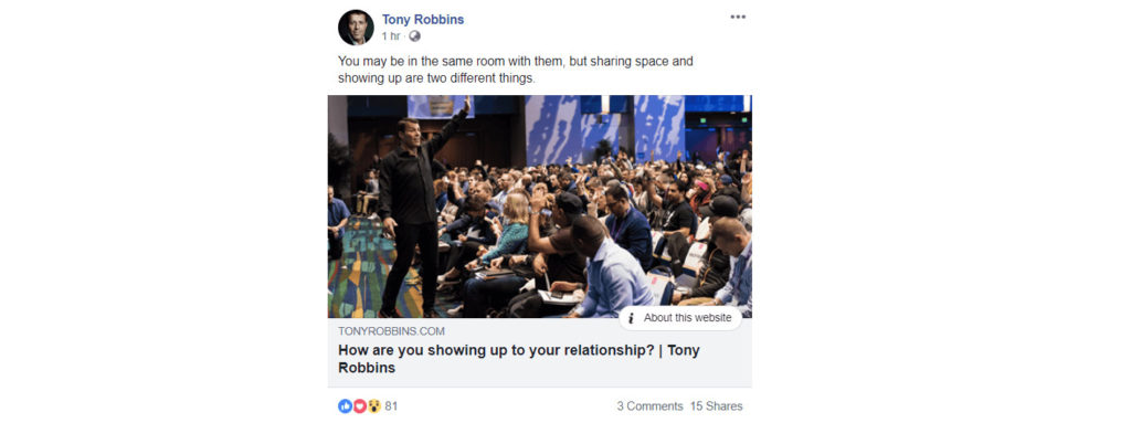 Tony Robbins Facebook Posts