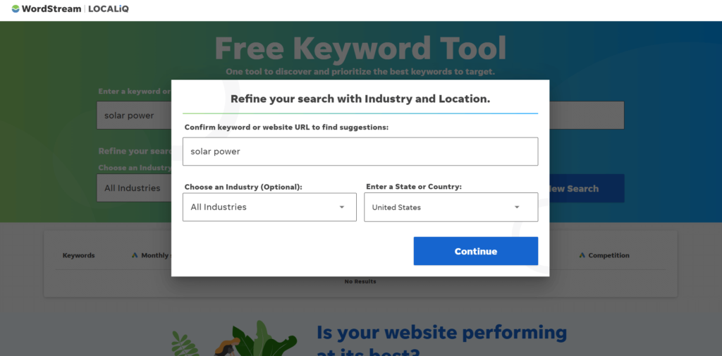 Free Keyword Research Tool by Wordstream
